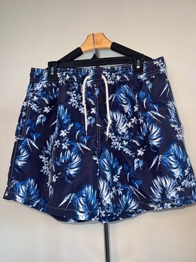 Ralph Lauren Navy Blue Floral Swim Trunks 2for$40